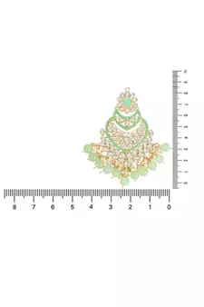 Gold Plated Traditional Handcrafted Pearl Kundan Beaded Chandbali Earrings for Women/Girls 