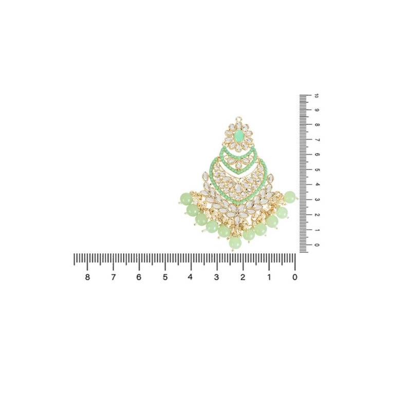 Gold Plated Traditional Handcrafted Pearl Kundan Beaded Chandbali Earrings for Women/Girls 