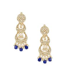 Gold Plated Alloy Kundan Stones & Pearl Earrings For Women