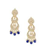 Gold Plated Alloy Kundan Stones & Pearl Earrings For Women