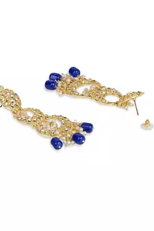 Gold Plated Alloy Kundan Stones & Pearl Earrings For Women