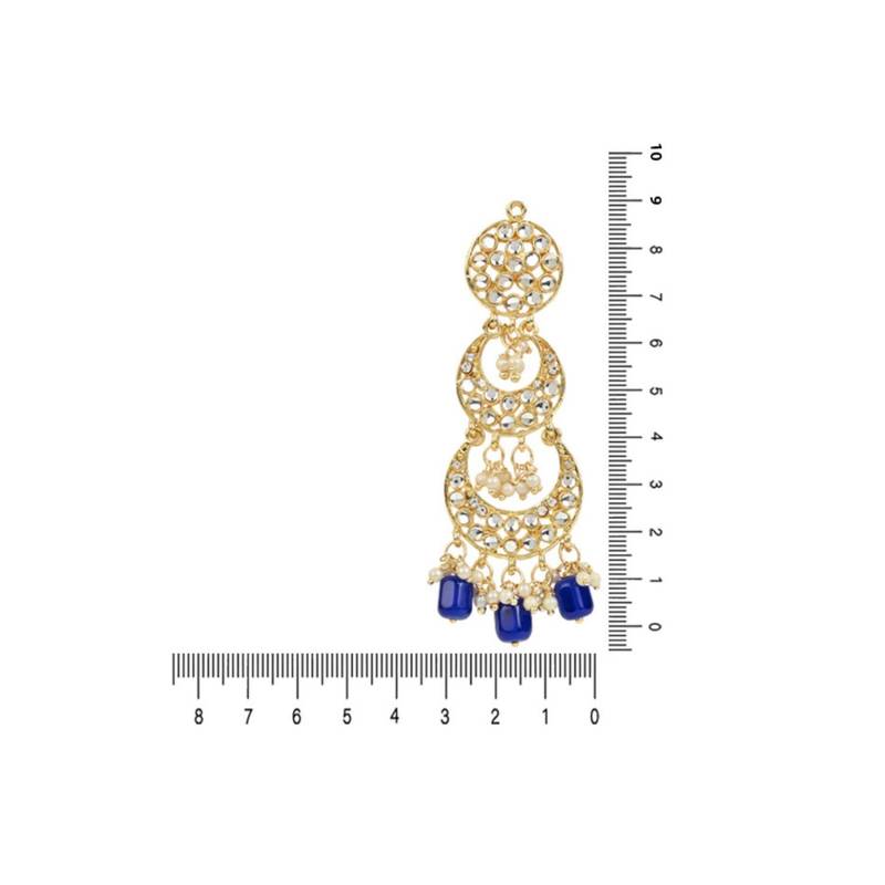 Gold Plated Alloy Kundan Stones & Pearl Earrings For Women