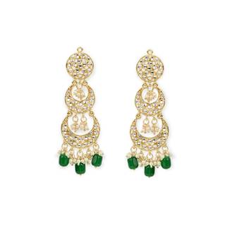 Gold Plated Alloy Kundan Stones & Pearl Earrings For Women 1