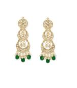 Gold Plated Alloy Kundan Stones & Pearl Earrings For Women