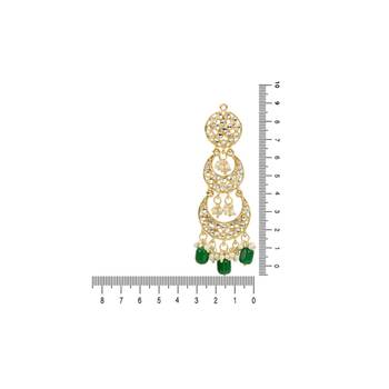 Gold Plated Alloy Kundan Stones & Pearl Earrings For Women 3