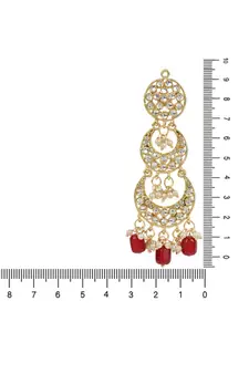 Gold Plated Alloy Kundan Stones & Pearl Earrings For Women