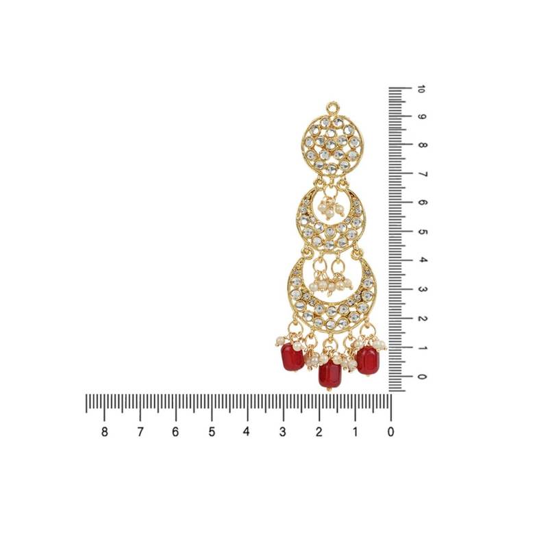 Gold Plated Alloy Kundan Stones & Pearl Earrings For Women