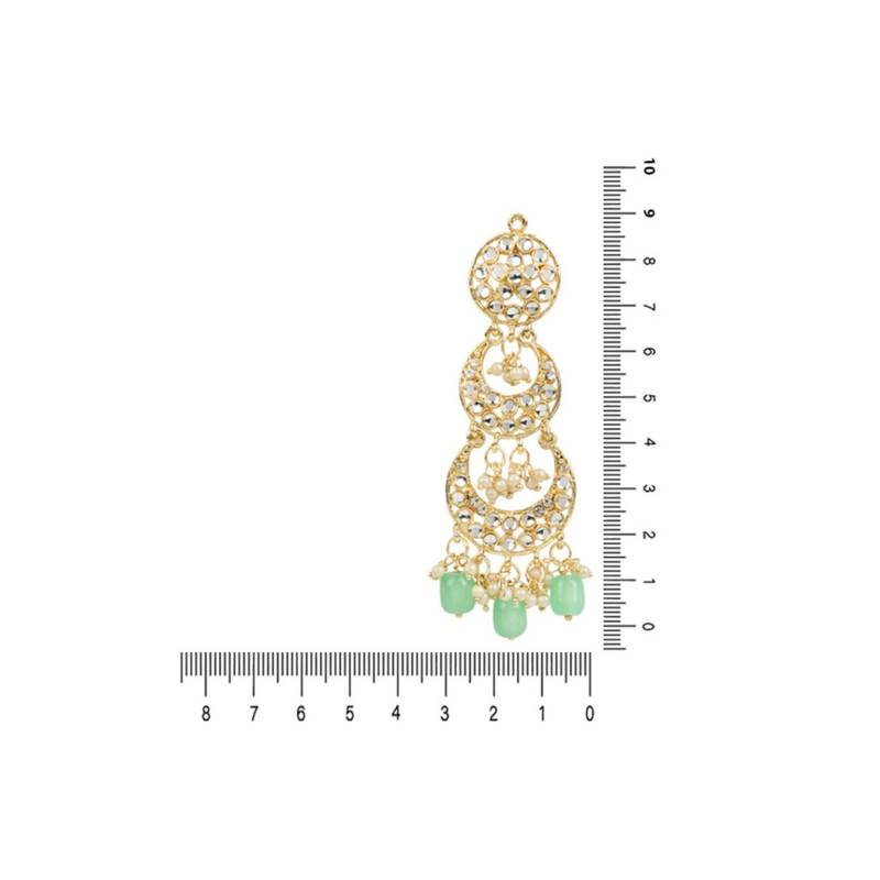 Gold Plated Alloy Kundan Stones & Pearl Earrings For Women