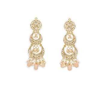 Gold Plated Alloy Kundan Stones & Pearl Earrings For Women 1