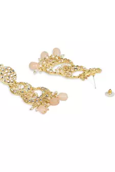 Gold Plated Alloy Kundan Stones & Pearl Earrings For Women