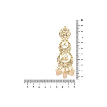 Gold Plated Alloy Kundan Stones & Pearl Earrings For Women 3