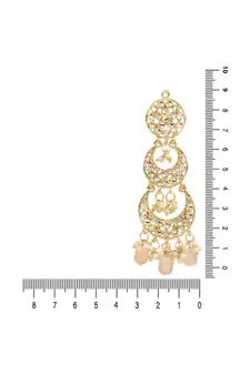 Gold Plated Alloy Kundan Stones & Pearl Earrings For Women