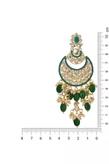 Gold Plated Traditional Handcrafted Pearl Kundan Beaded Chandbali Earrings for Women/Girls 