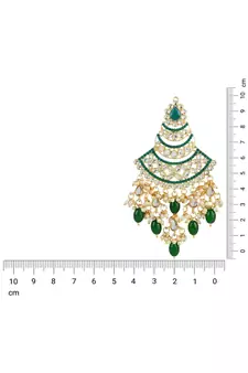 Gold Plated Traditional Handcrafted Pearl Kundan Beaded Chandbali Earrings for Women/Girls 