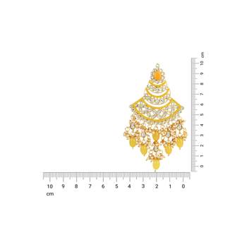 Gold Plated Traditional Handcrafted Pearl Kundan Beaded Chandbali Earrings for Women/Girls  4
