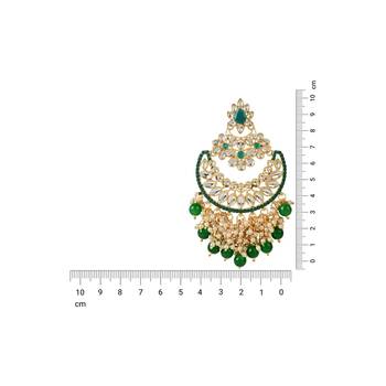 Gold Plated Traditional Pearl Kundan Beaded Chandbali Earrings for Women/Girls  4