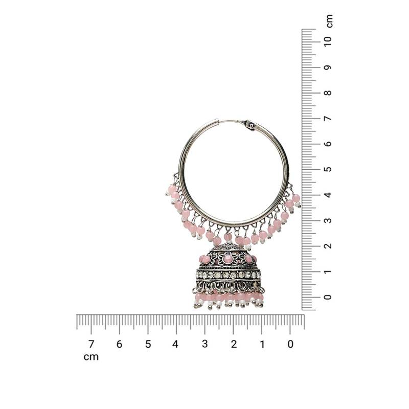 I Jewels Silver Plated Traditional Handcrafted Pearl Jhumki Earrings for Women/Girls(E3060ZPi)