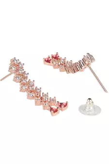 Valentine's Special Rose  Glittering American Diamond Stone Studded Dangle & Drop Earrings for Women