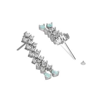 I Jewels Valentine's Special Silver Plated Glittering Crystal AD Stone Dangle & Drop Earrings for Women  (E3065ZMin) 2
