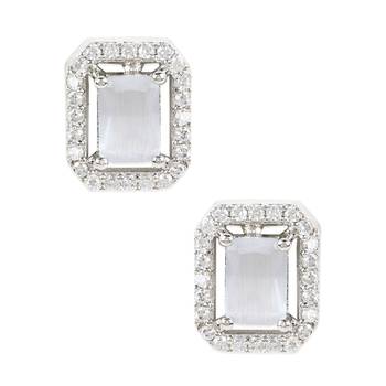 Valentine's Special Silver Plated Grey CZ & American Diamond Beautiful Studs Earrings for Women/Girls E3066ZGr 1