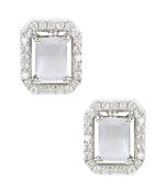 Valentine's Special Silver Plated Grey CZ & American Diamond Beautiful Studs Earrings for Women/Girls E3066ZGr