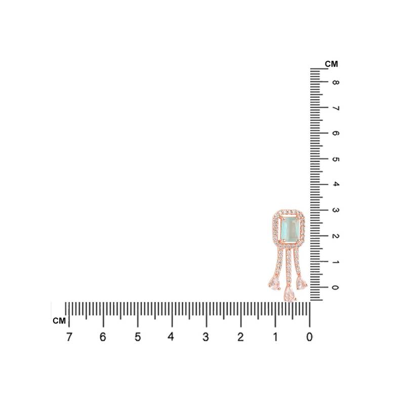 Valentine's Special Rose Gold Plated Mint CZ & American Diamond Beautiful Studs Earrings for Women 