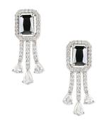 Valentine's Special Rose  Black CZ & American Diamond Beautiful Studs Earrings for Women /Girls 