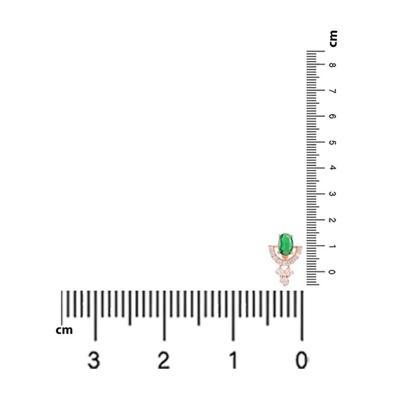 Valentine's Special Rose  Green CZ & American Diamond Beautiful Studs Earrings for Women/Girls 