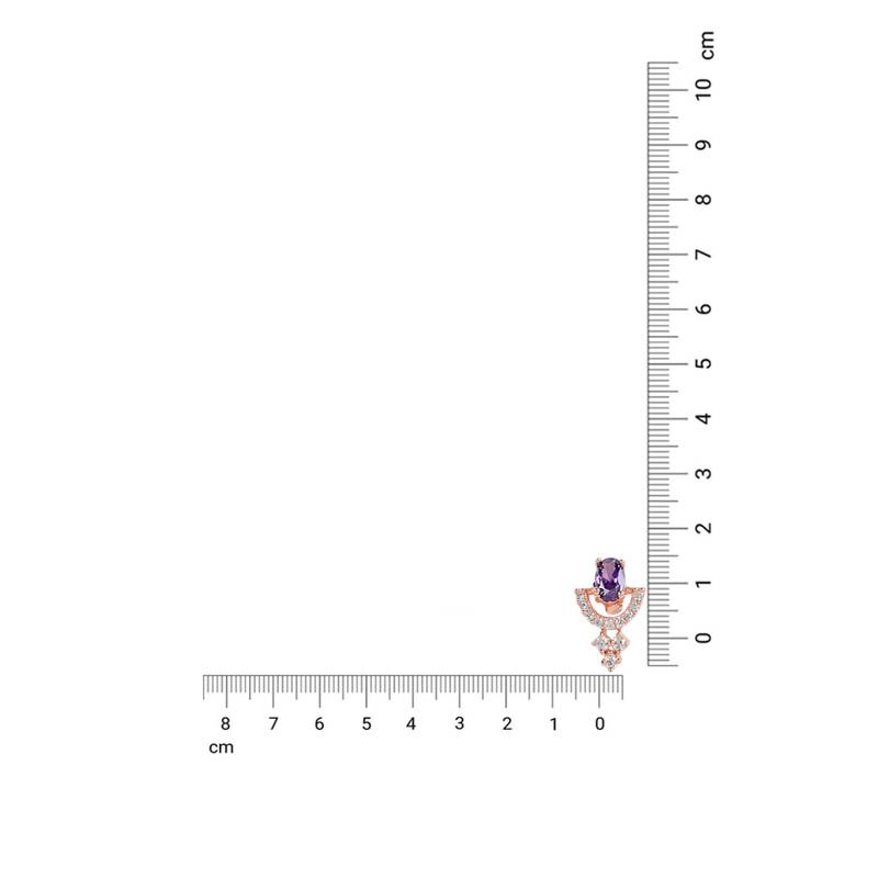 Valentine's Special Rose Gold Plated Purple CZ & American Diamond Beautiful Studs Earrings for Women 