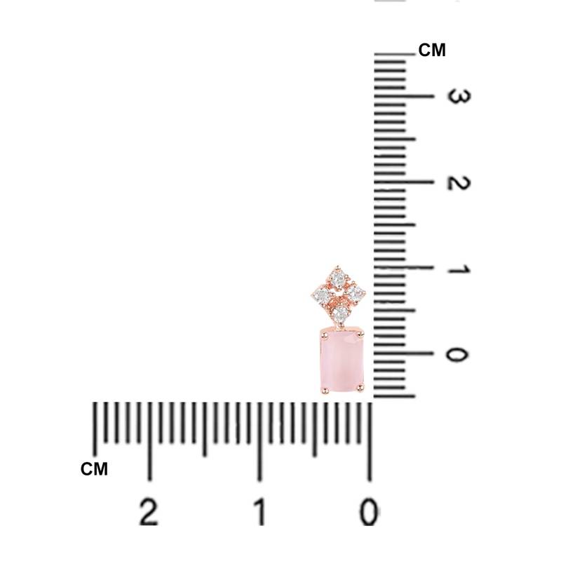 Valentine's Special Rose  Pink CZ & American Diamond Beautiful Studs Earrings for Women /Girls 