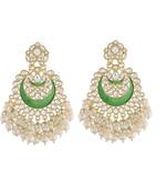  Intricately Designed Traditional Meenakari Chandbali Earrings Glided With Kundans & Pearls 