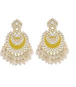  Intricately Designed Traditional Meenakari Chandbali Earrings Glided With Kundans & Pearls 