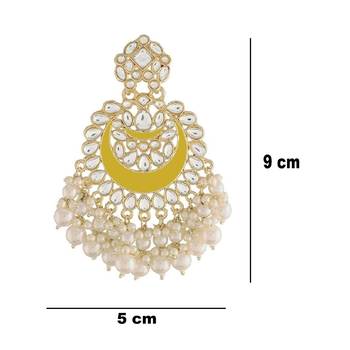  Intricately Designed Traditional Meenakari Chandbali Earrings Glided With Kundans & Pearls  3