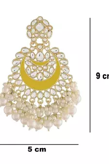  Intricately Designed Traditional Meenakari Chandbali Earrings Glided With Kundans & Pearls 