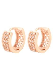 Valentine's Special Rose Gold-Plated AD Stone Contemporary Studs Earrings for women (E2966)