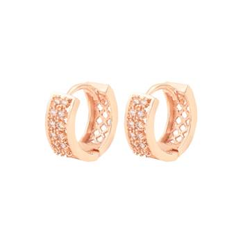 Valentine's Special Rose Gold-Plated AD Stone Contemporary Studs Earrings for women  1