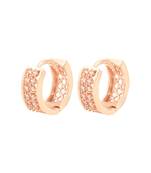Valentine's Special Rose Gold-Plated AD Stone Contemporary Studs Earrings for women 