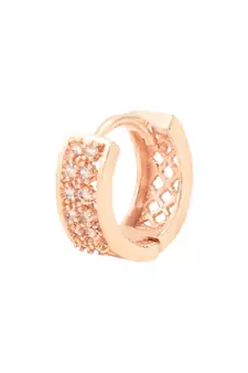 Valentine's Special Rose Gold-Plated AD Stone Contemporary Studs Earrings for women 