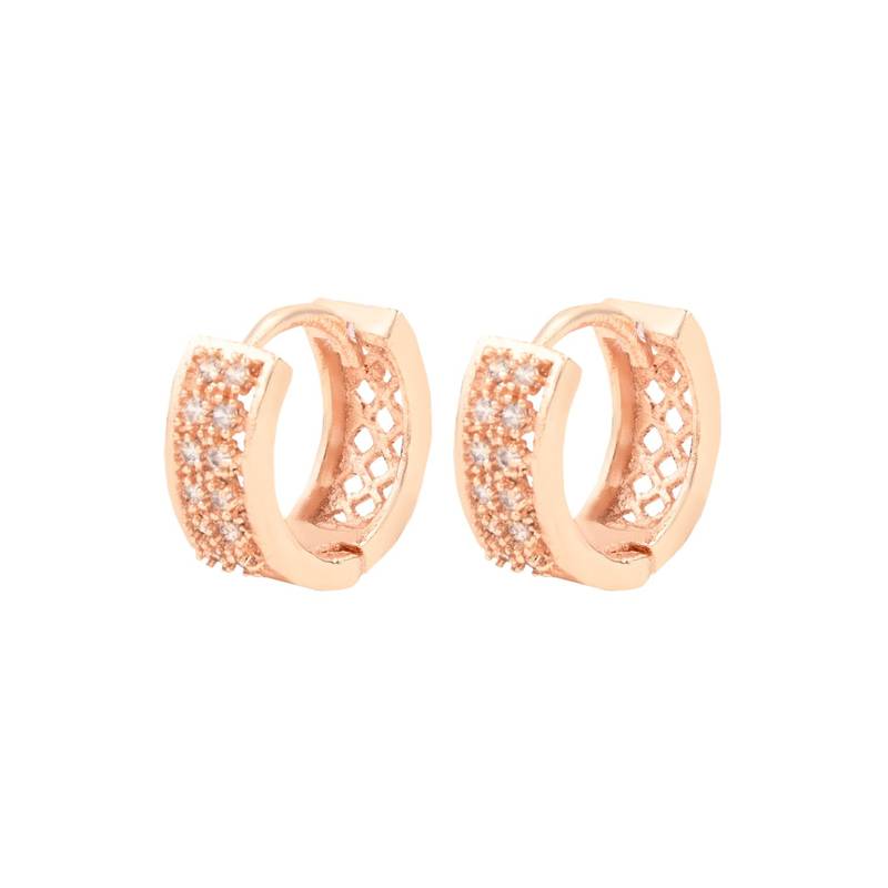 Valentine's Special Rose Gold-Plated AD Stone Studs Earrings for women 