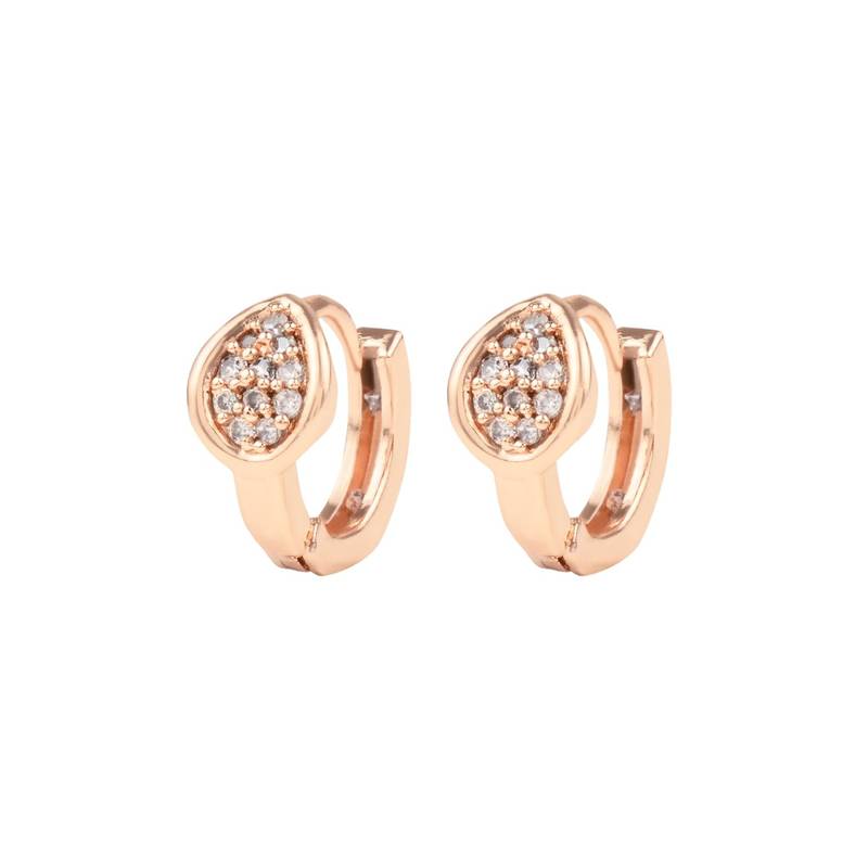Valentine's Special Rose Gold-Plated AD Stone Studs Earrings for women 