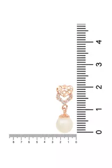 Valentine's Special Rose Gold-Plated AD Stone Contemporary Studs Earrings for women 