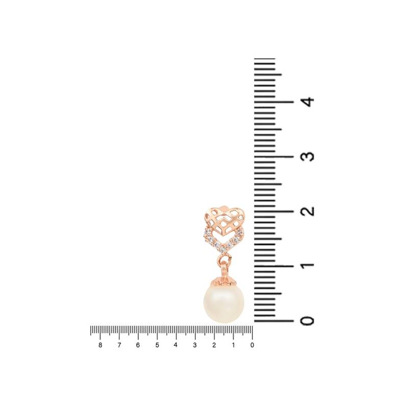 Valentine's Special Rose Gold-Plated AD Stone Contemporary Studs Earrings for women 