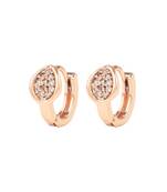 Valentine's Special Rose Gold-Plated AD Stone Contemporary Studs Earrings for women 