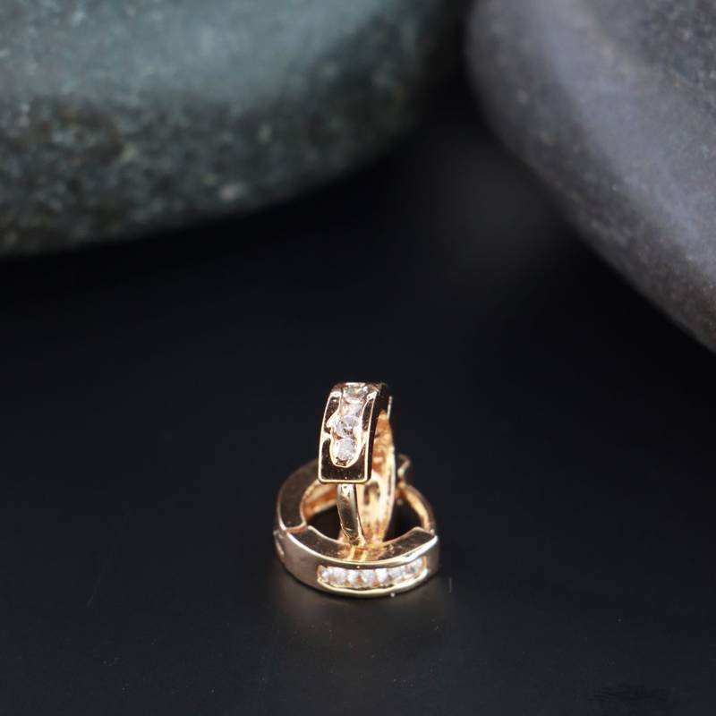 Valentine's Special Rose Gold-Plated AD Stone Contemporary Studs Earrings for women 