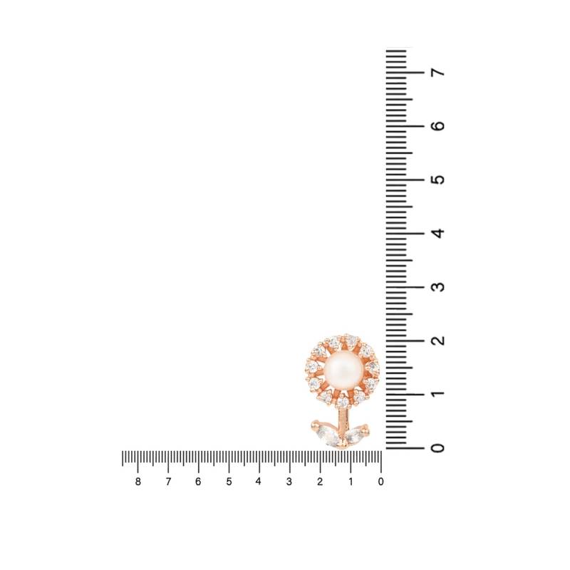 Valentine's Special Rose Gold Plated & White Floral Studs Earrings for women 