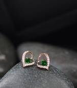Valentine's Special Rose Gold-Plated Heart Shaped Studs for Women 