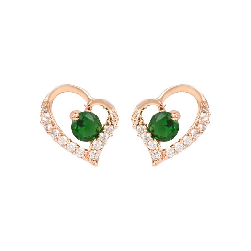 Valentine's Special Rose Gold-Plated Heart Shaped Studs for Women 