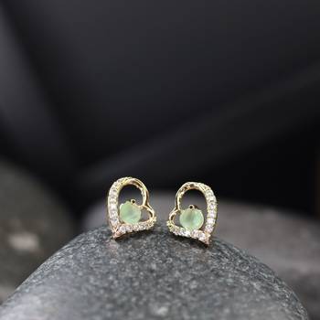 Valentine's Special Rose Gold-Plated Heart Shaped Studs for Women  1
