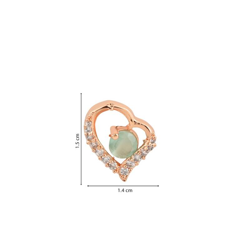 Valentine's Special Rose Gold-Plated Heart Shaped Studs for Women 