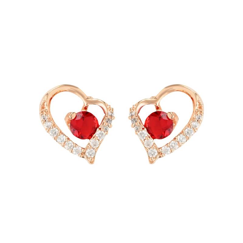 Valentine's Special Rose Gold-Plated Heart Shaped Studs for Women (E2972R)